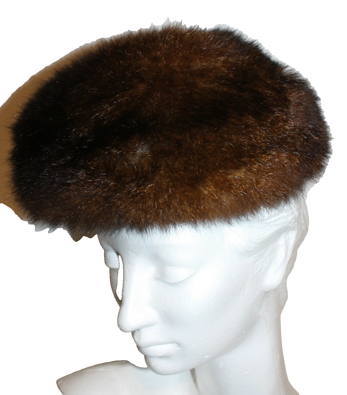 Sombreros vintage Marrón de Piel de Zorro para Mujer