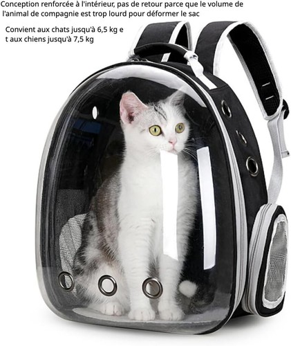 ASTRONAUT WINDOW DOG CAT PET TRAVEL BAG CARRIER BREATHABLE TRANSPARENT BACKPACK - Picture 4 of 8