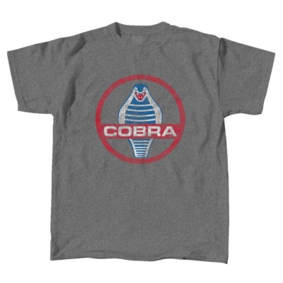 Joe Blow Ts Ford Cobra Circle Logo Mens Gray T-Shirt AC Shelby 289 GT350 Mustang