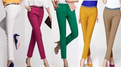 Women Ankle-length Trousers Work Wear Casual Spring Black Pencil Pants Plus Size