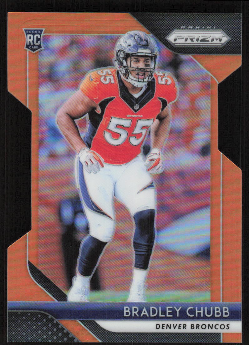 2018 Panini Prizm Orange Die Cut Rookie #204 Bradley Chubb /249 Denver Broncos