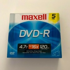 NEW Maxwell DVD-R  4.7GB  16x  120min  5 pack