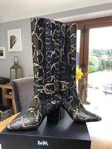 coach snakeskin boots