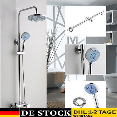Dusch Set Duscharmatur Brause Garnitur Duschkopf Handbrause Duschstange Bad