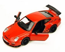 New Kinsmart 2010 Porsche 911 GT3 RS Diecast Toy Model 1:36 Pull Action Orange