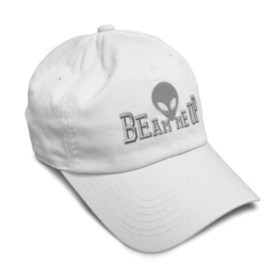 Soft Women Baseball Cap Alien Head Beam Me up B Embroidery Dad Hats for Men