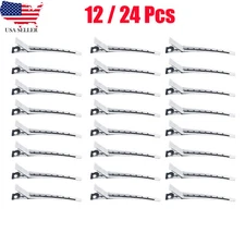 Metal Hair Clips Duckbill Clips Alligator Clips Styling Clips Pins 12-24Pcs