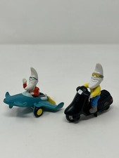 Vtg 1988 McDonald's Mac Tonight Moon Man Blue Plane  Black Scooter Toy-Set Of 2