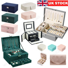Large Jewellery Boxes Leather Storage Case Drawer Cabinet Necklace Organizer UK