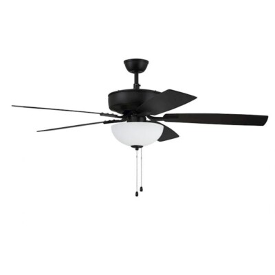 Craftmade Pro Plus 52'' Fan w/Blades, WH Bowl Light Kit, BK - P211FB5-52FBGW
