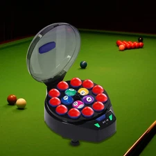 16Balls Round Automatic Billiard Ball Polisher Electric Pool Ball Cleaner Black