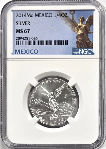 2014 Mexico Libertad 1/4 Oz. Silver Coin - NGC MS67