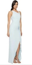 $375 Halston Heritage Asymmetrical Neck Gown w/Drape Foam Sz 8