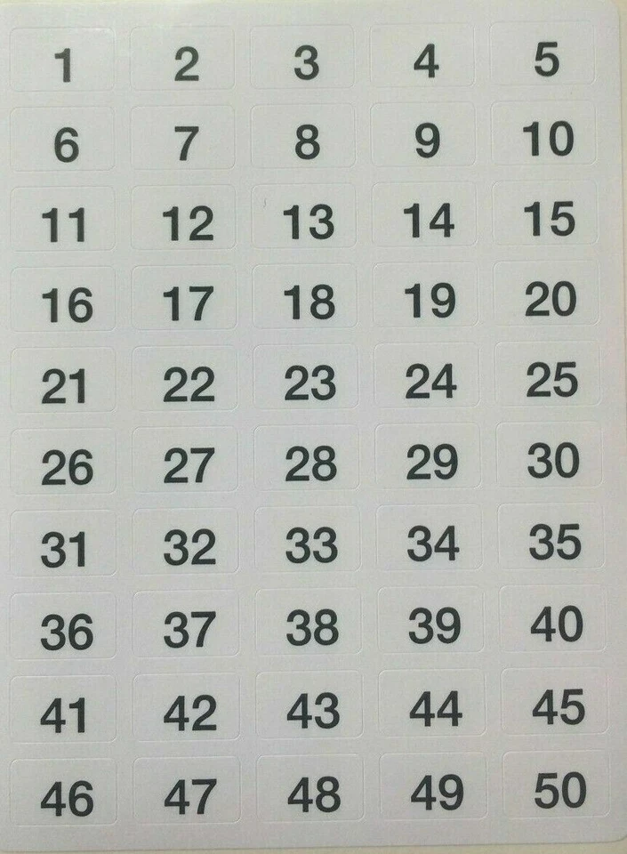STIKKERS 200 Sticky Numbered Labels 1 - 200 Self Adhesive Stickers Number Labels WHITE