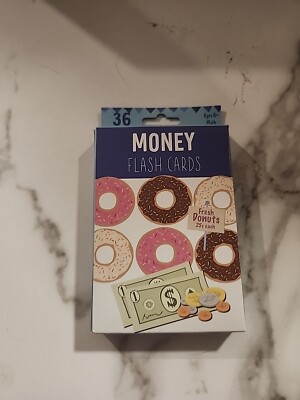 Bendon 36 Flash Cards - Money Fresh Donuts Box Ages 6+ Math Practice For Kids
