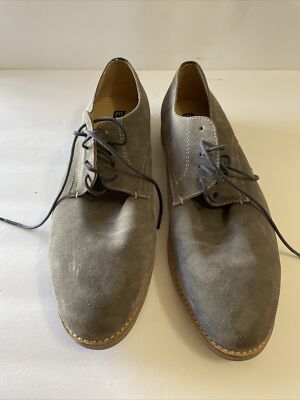 Express for Mens Gray Textured Suede Leather Oxford Dress  display picture 2