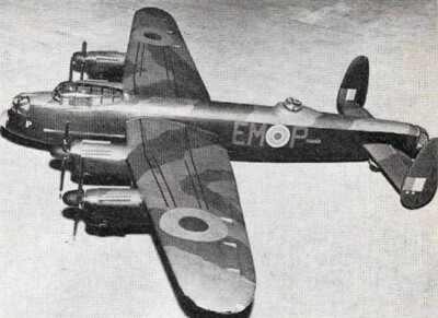 Avro Lancaster C/L 52'' Wingspan RC Model Airplane Printed Plans & Templates