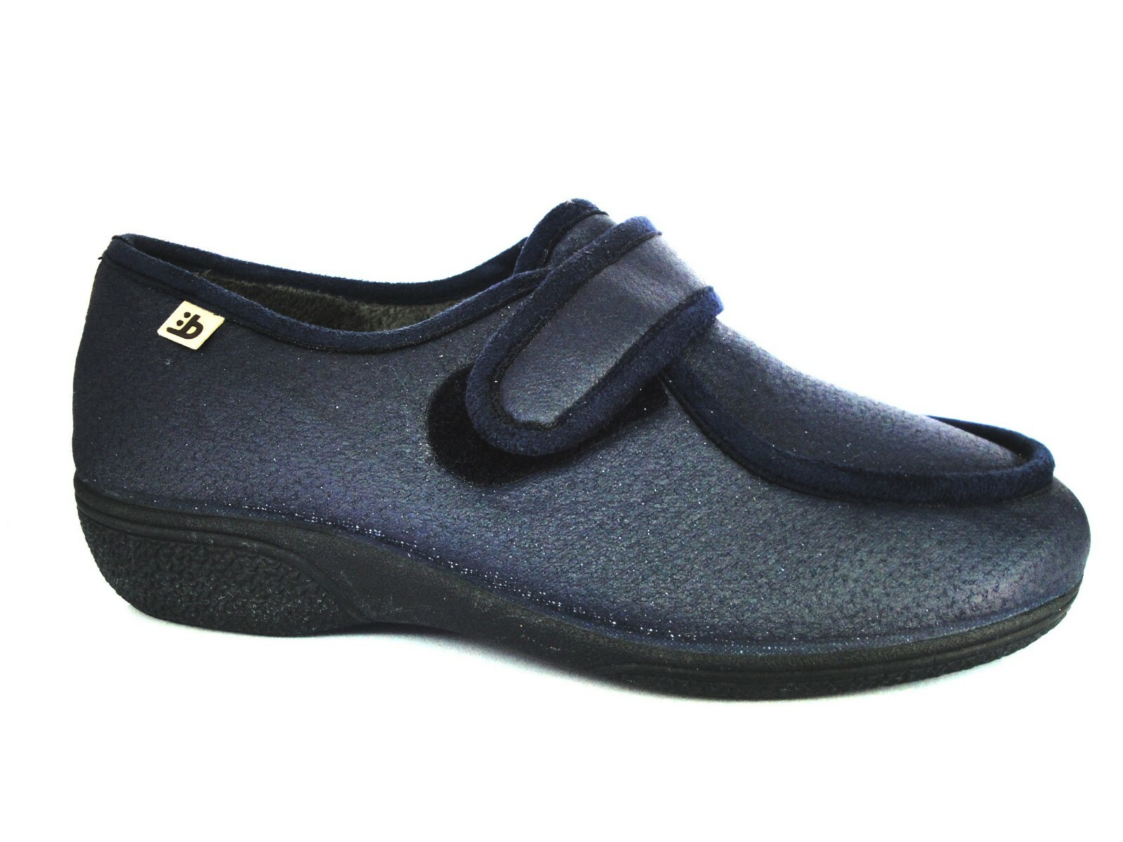 Zapatillas de andar en casa cerradas azules con velcro y plantilla extraíble