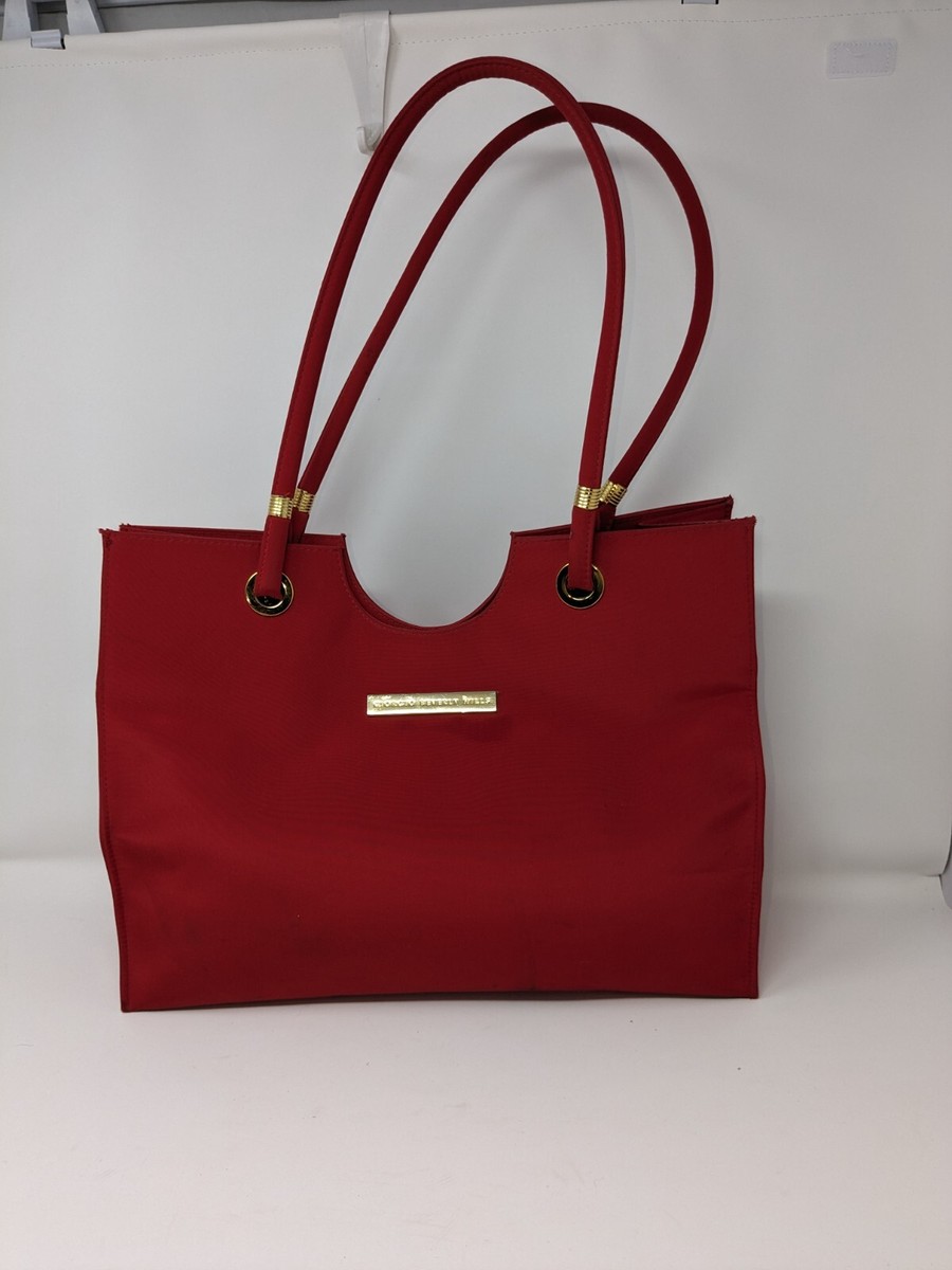 Giorgio Beverly Hills Large Bag Red Fabric Double Straps | eBay display picture 2