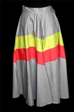 VERY RARE DEADSTOCK VINTAGE 1950'S 3 COLOR COTTON CIRCLE SKIRT SKIRT SZ 26" W