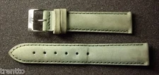 14, 16, 18mm Green Suede Steel Buckle Watch Wrist Strap