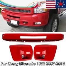 For Chevy Silverado 1500 2007-13 Front Bumper Face Bar + Bumper Ends Victory Red