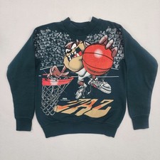 VTG Y2K 90s Looney Tunes Sweatshirt Kids S 4 6 Freeze Tasmanian Devil Basketball