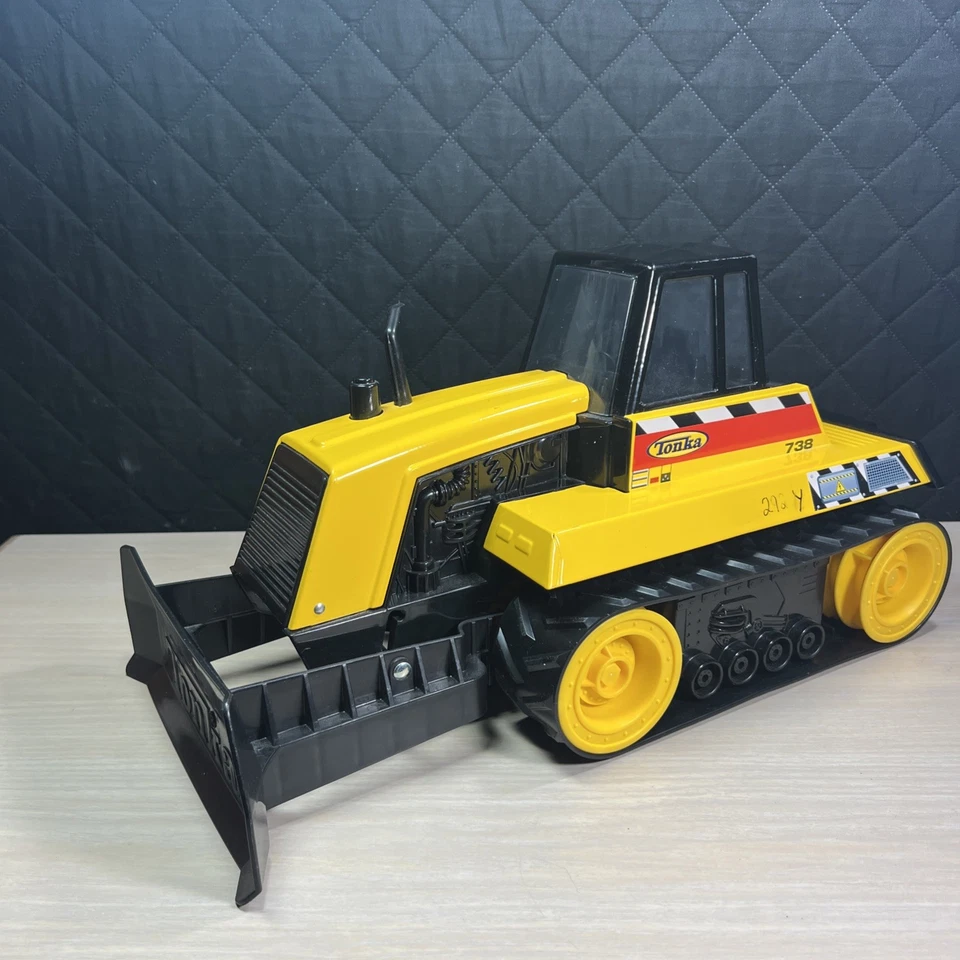 Vintage Large Black And Yellow Tonka 738 Bulldozer EXCELLENT!!    1990 - Image 3 of 4