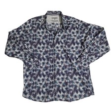 Ted Baker London Mens Size 6 Burst Print Long Sleeve Button Down Shirt Purple XL