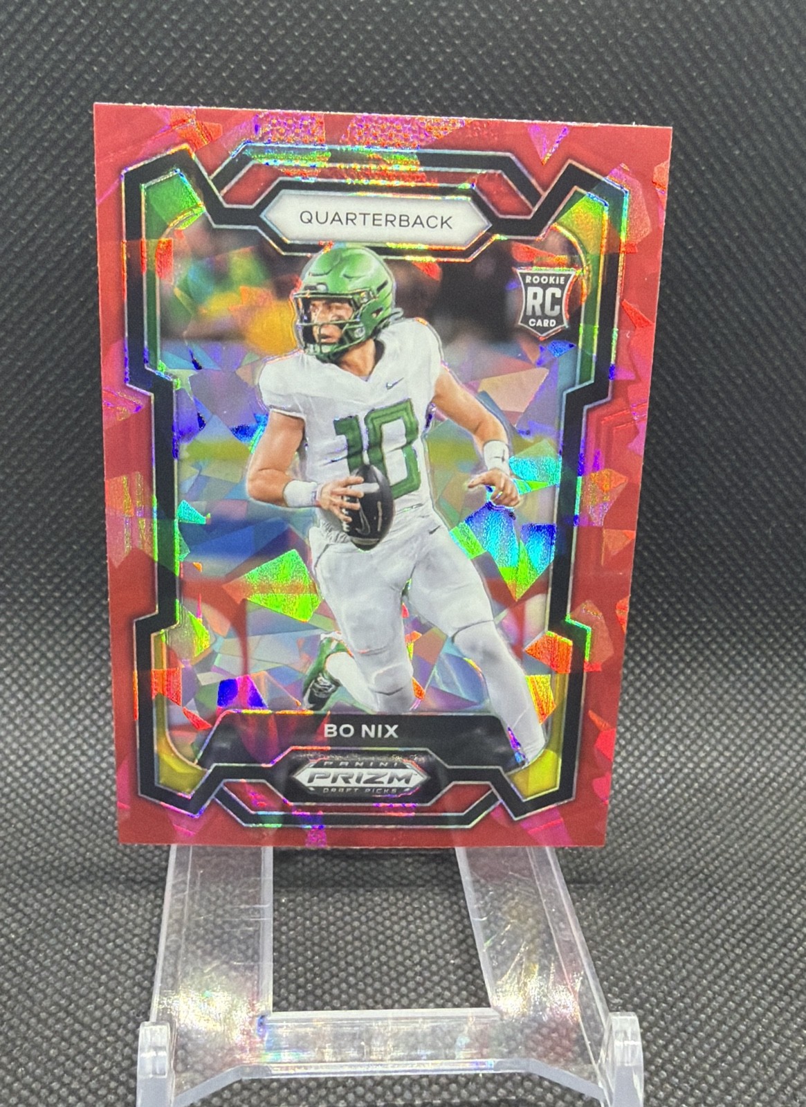 2024 Panini Prizm Draft Picks - Bo Nix #105 Red Ice Prizm (RC)