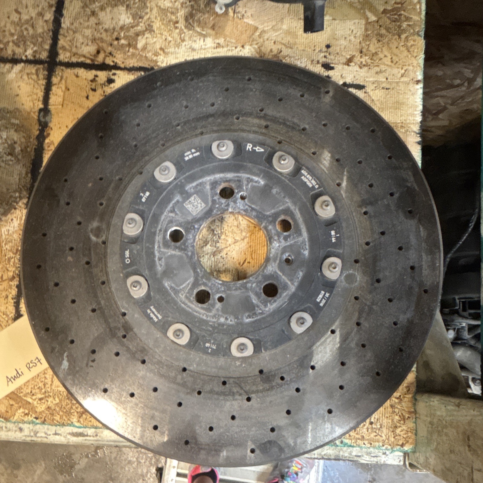 Audi OEM Front Right Carbon Ceramic Brake Rotor (Part Number 4G0-615-302-Q)