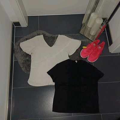 Neu set sommer 2x Shirts S M 38 40 Esprit Shirt creme schwarz 100%baumwolle Top