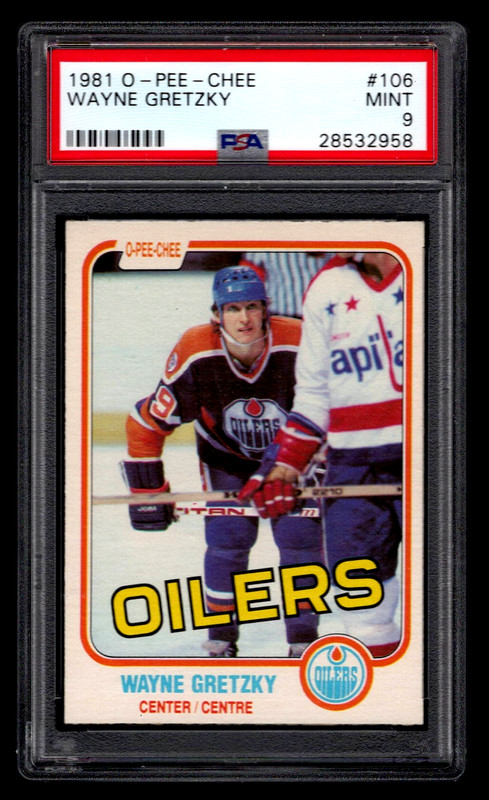 WAYNE GRETZKY 1981 O-PEE-CHEE HOCKEY CARD #106 PSA 9 MINT HOF OILERS GRADED