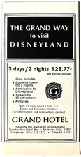 1972 Grand Hotel Disneyland Advertisement Anaheim California Vintage F6J