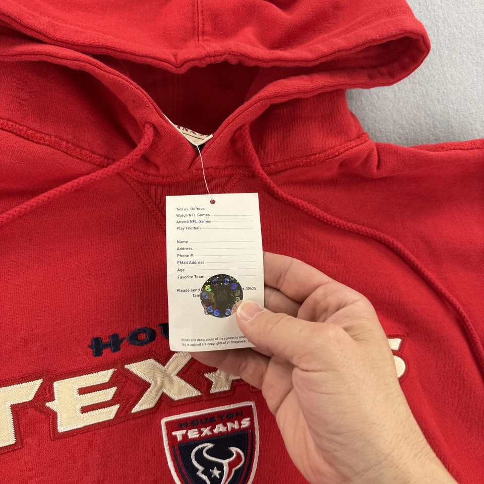 Houston Texans Sudadera con Capucha Para Hombres Grande Roja NFL Fútbol Originales Nueva 2002 Foto 4 de 4
