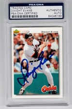 Baltimore Orioles DWIGHT EVANS auto signed autographed 1992 UPPER DECK PSA DNA