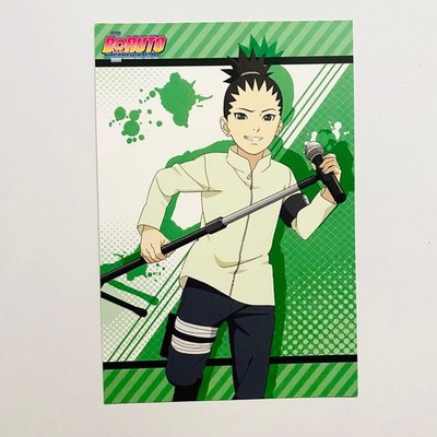 Naruto Boruto Karatetsu Shikadai Postcard Special Drink Bonus