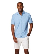 Johnnie-O johnnie-O Avin Jersey Knit Button Up Shirt Maliblu/S Blue