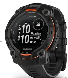 GARMIN Instinct 3 Double puissance 45mm Smartwatch, noir (numéro de modèle: 010-02934-30)