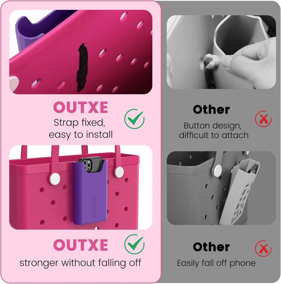 OUTXE 2 Pack Silicone Phone Holder for Bogg Bag, Case Gray+Purple  - Image 4 of 4
