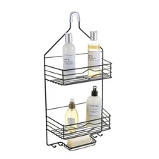 Bath Bliss 2 Shelf Aztec Steel Shower Caddy in Matte Black