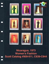 $8.10 Scott Value - 1973 NICARAGUA Women's Fashions, Designers MNH NH