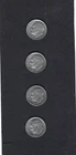 Four Roosevelt silver Dimes 1952 -1962D 1963D 1964D  L-42