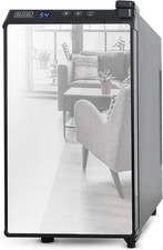 BLACK+DECKER Wine Cooler 8 Bottle,Wine Fridge Thermoelectric with Mirrored Front
