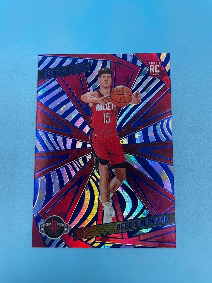 Reed Sheppard 2024-25 Panini Revolution Rookie Blue Astro /99 RC #145