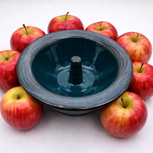 Tumbleweed Art Pottery Teal Apple Baker 6.50" Drip Glaze Baking Dish USA Made