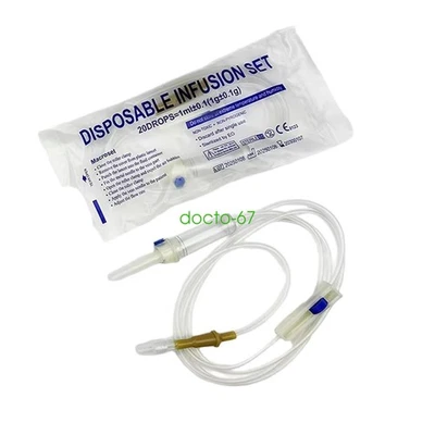 50PCS Universal IV Set | Veterinary-Grade Infusion Set with 72" Tubing Luer Slip