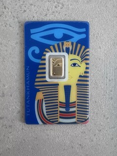 Goldbarren 1 Gramm Pamp Suisse " Tutankhamun " 999.9 Feingold im Blister