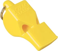 Fox 40 Classic Yellow Safety Whistle | Professional 3-Chamber No-Peak Design