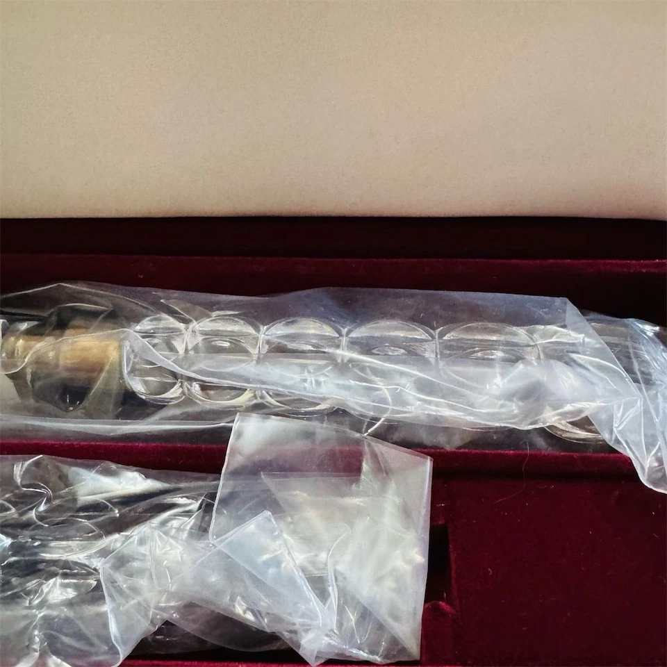 Conjunto de faca e garfo Mikasa Rousseau escultura banhado a prata esterlina e cristal - Imagem 3 de 4